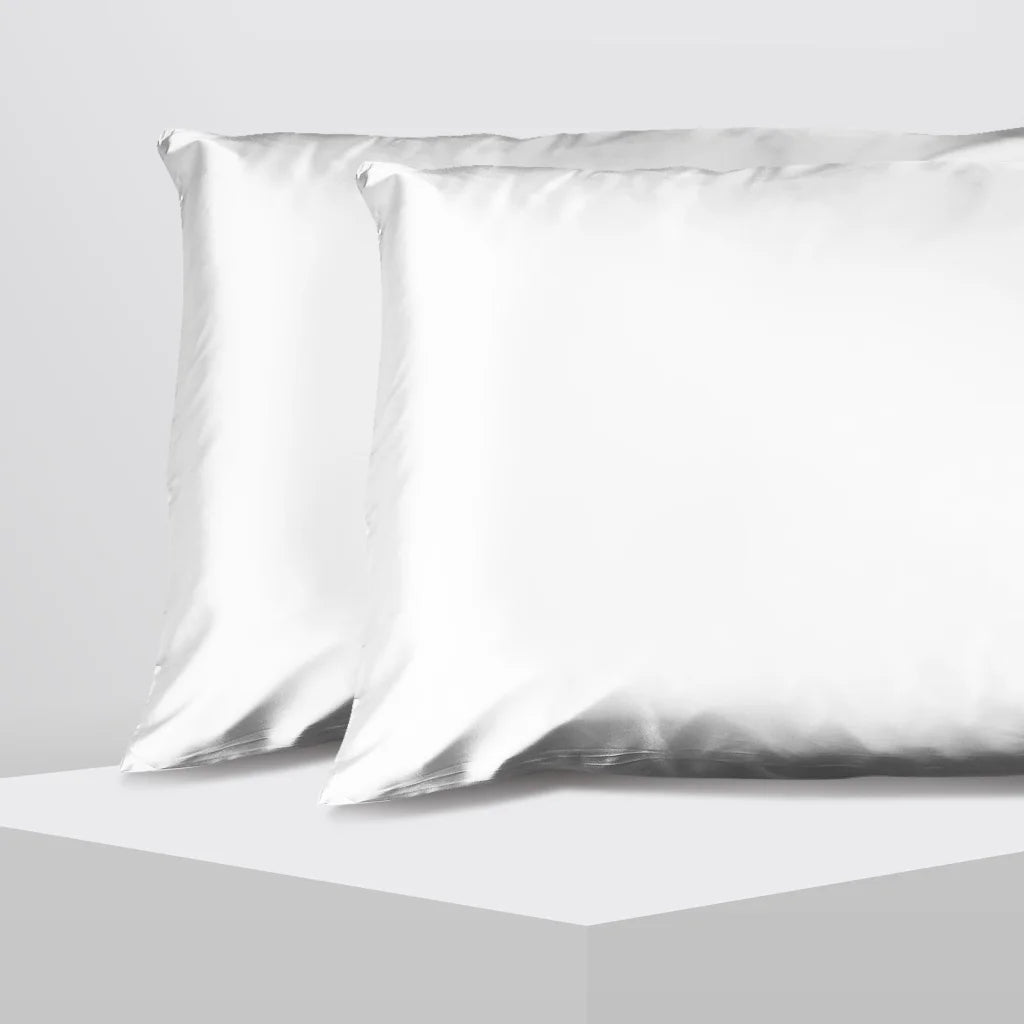 Luxury Satin Pillowcase Twin Pack Gift Box White 669