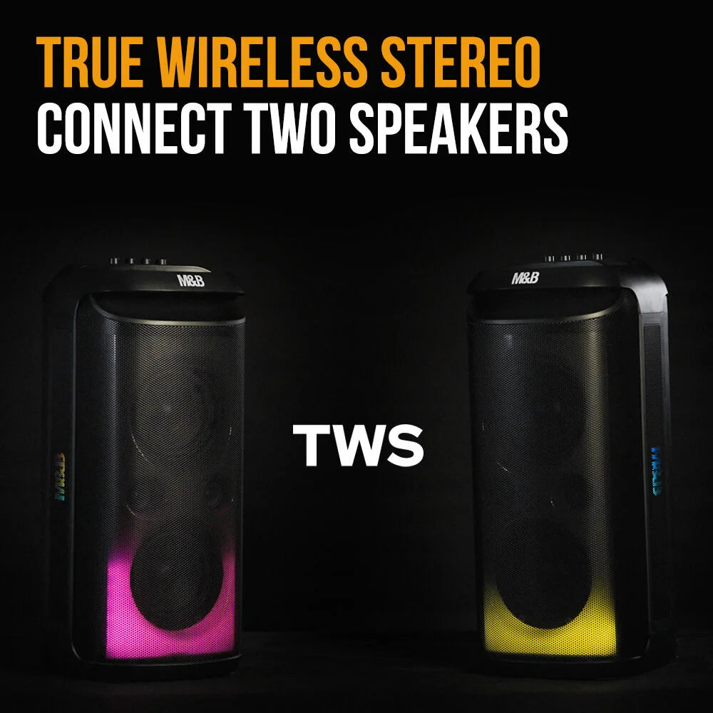 M&B Portable Splash Proof 120W Bluetooth Party Speaker