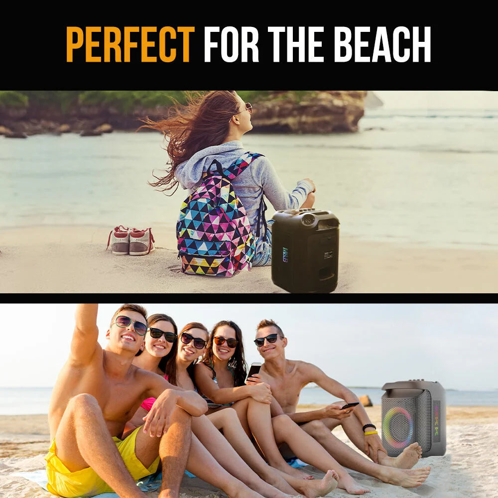 M&B Portable Splash Proof 80W Bluetooth Party Speaker IPX4