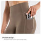 M Black High-Waist Seamless Yoga Leggings with Pockets