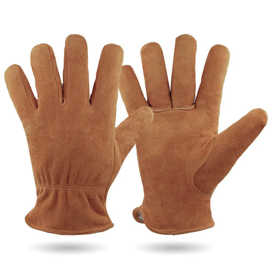 M Coffee Durable Cowhide Work Gloves - Insulated Windproof