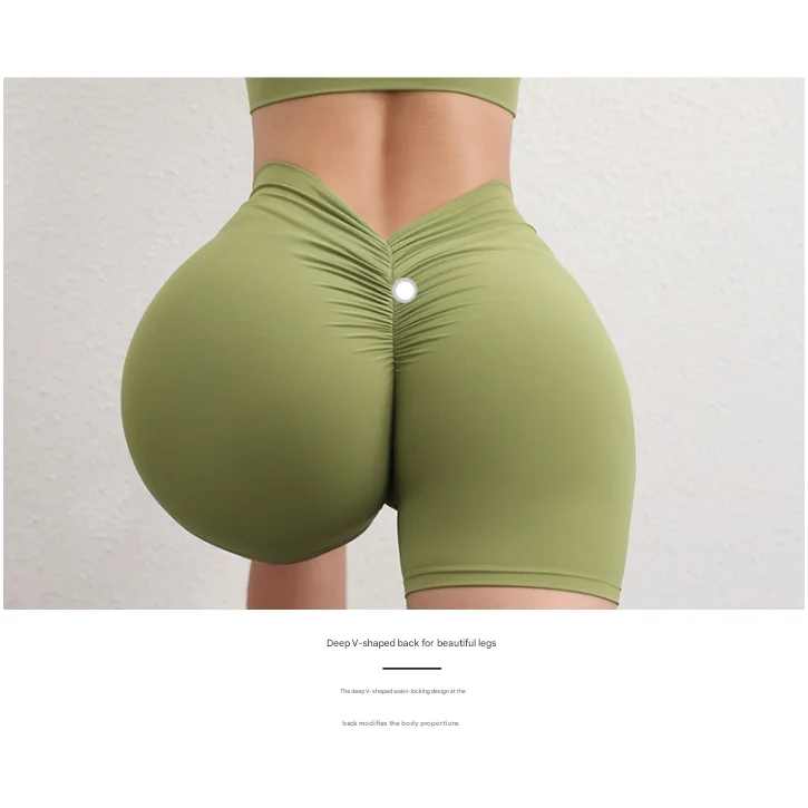 M Green Women’s V-Back Scrunch Butt Yoga Shorts