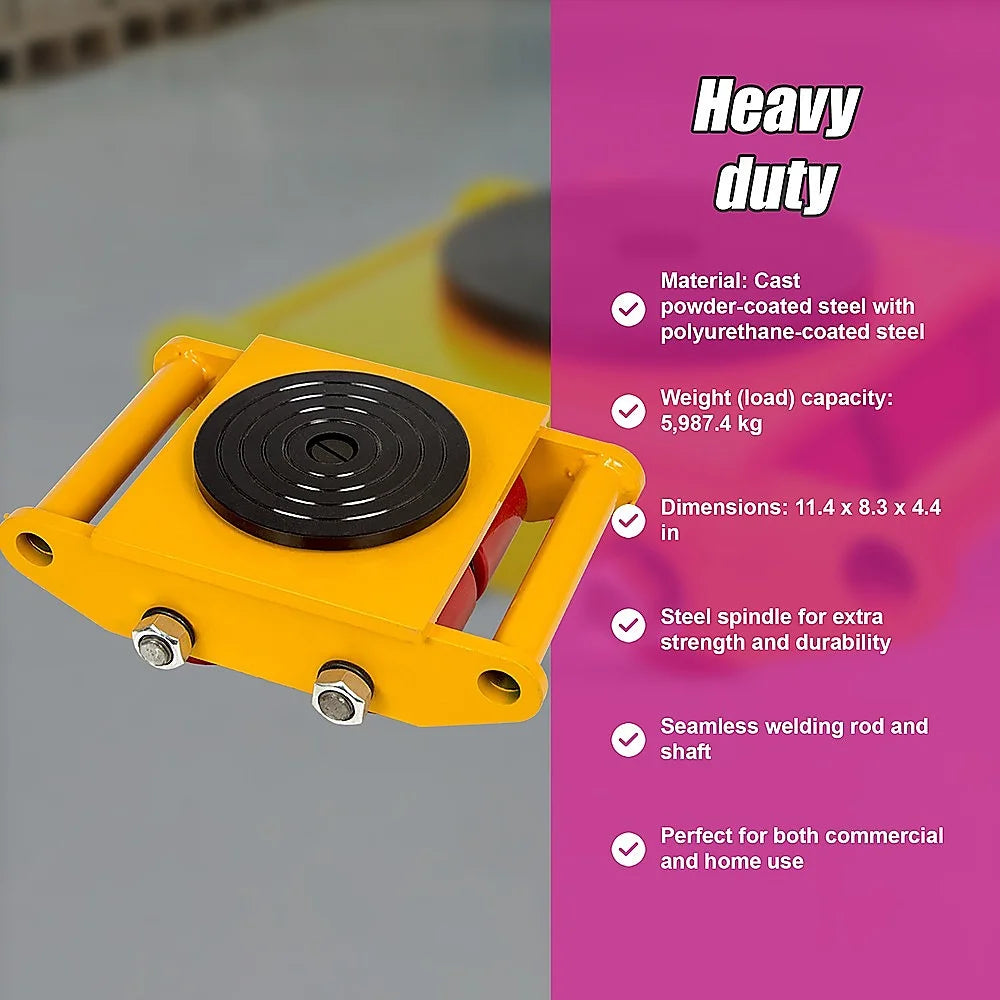 Machine Dolly Skate Heavy Duty 3x3 Roller Mover Cargo