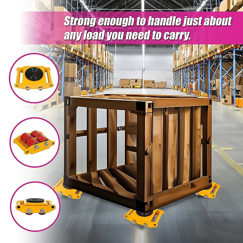 Machine Dolly Skate Heavy Duty 3x3 Roller Mover Cargo