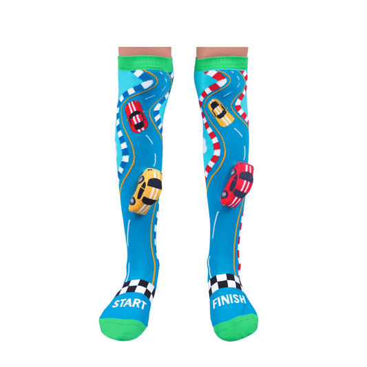 MADMIA Racing Cars Socks With Plush Cars Kids & Adults Age 6 - 99
