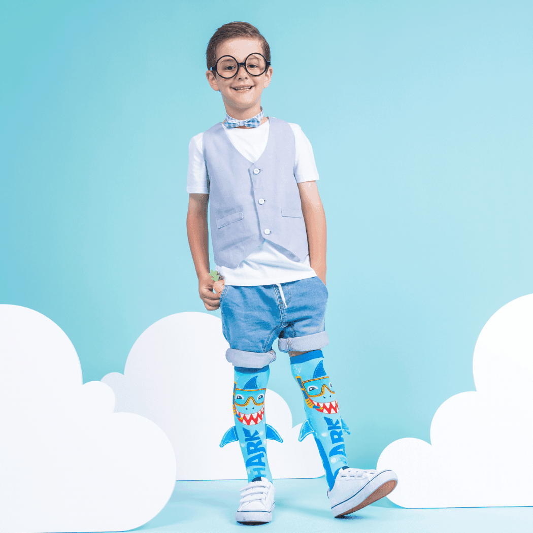 MADMIA Shark Socks With Spikes Kids & Adults Age 6 - 99