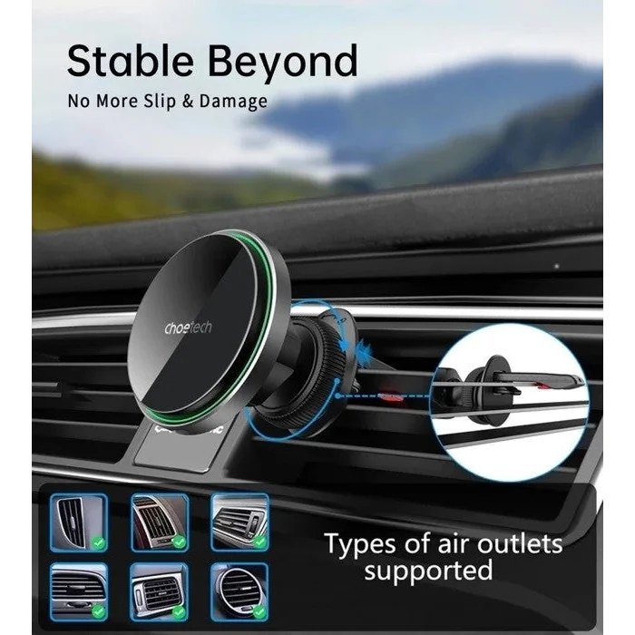 Magnetic Car Charger Holder CHOETECH T204-F 15W with LED