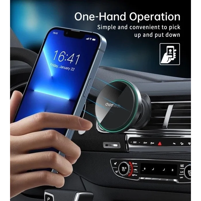Magnetic Car Charger Holder CHOETECH T205-F 15W with LED