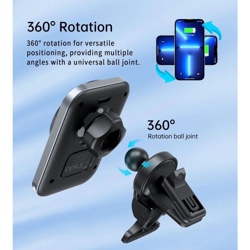 Magnetic Car Charger Holder CHOETECH T206-F 15W - Sports &