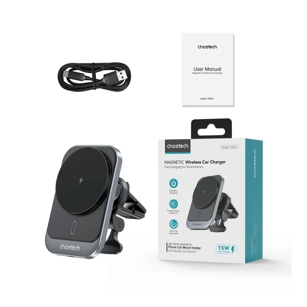 Magnetic Car Charger Holder CHOETECH T206-F 15W - Sports &