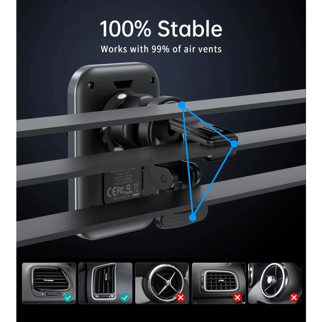 Magnetic Car Charger Holder CHOETECH T206-F 15W - Sports &