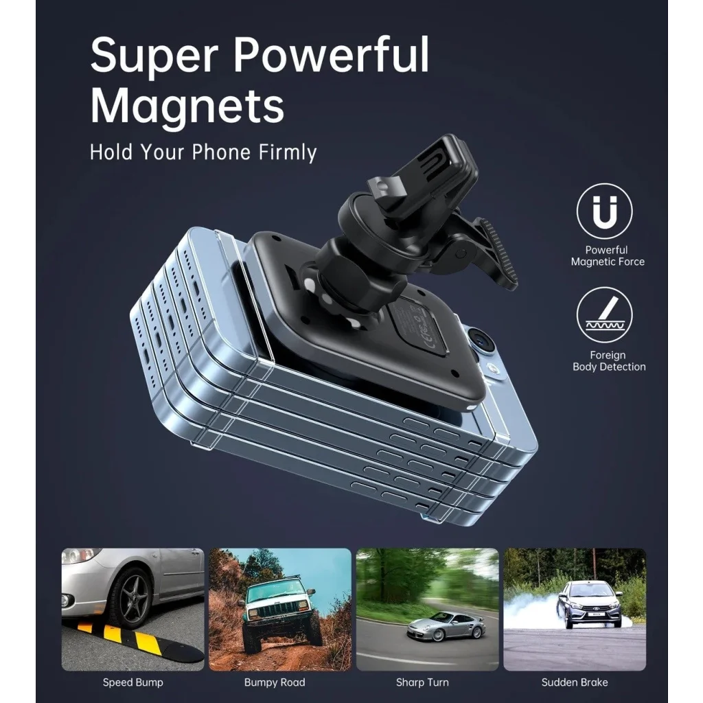 Magnetic Car Charger Holder CHOETECH T206-F 15W - Sports &
