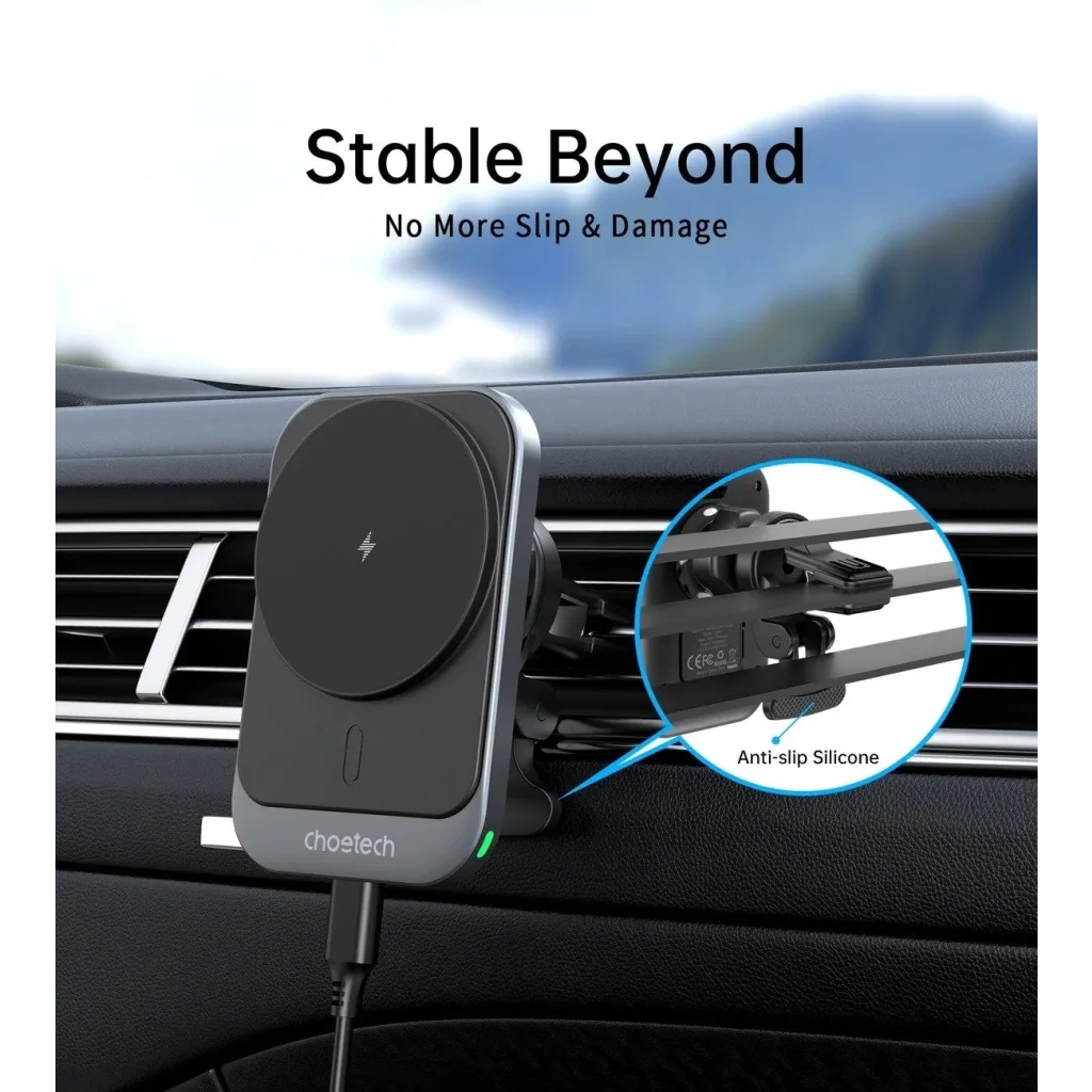 Magnetic Car Charger Holder CHOETECH T206-F 15W - Sports &