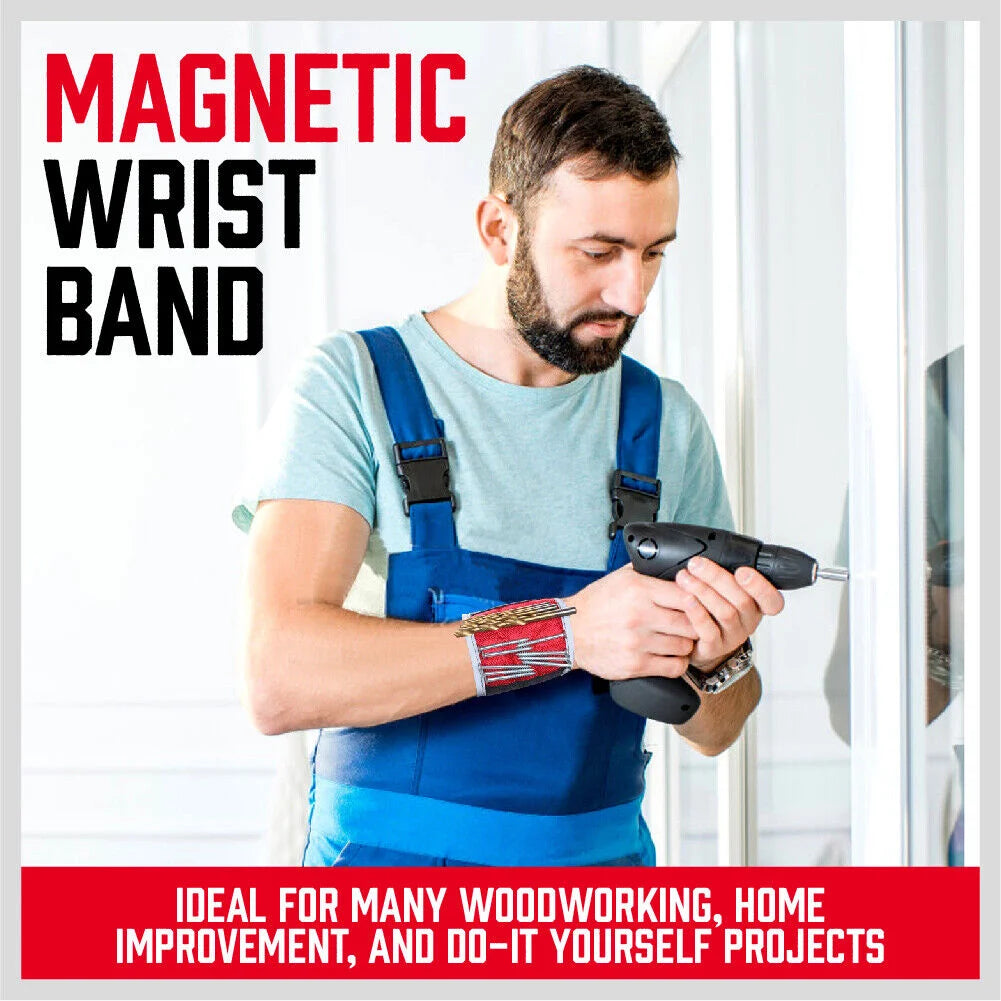 Magnetic Parts Holder Set 4Pc Wrist Band Magnet Tray Screws