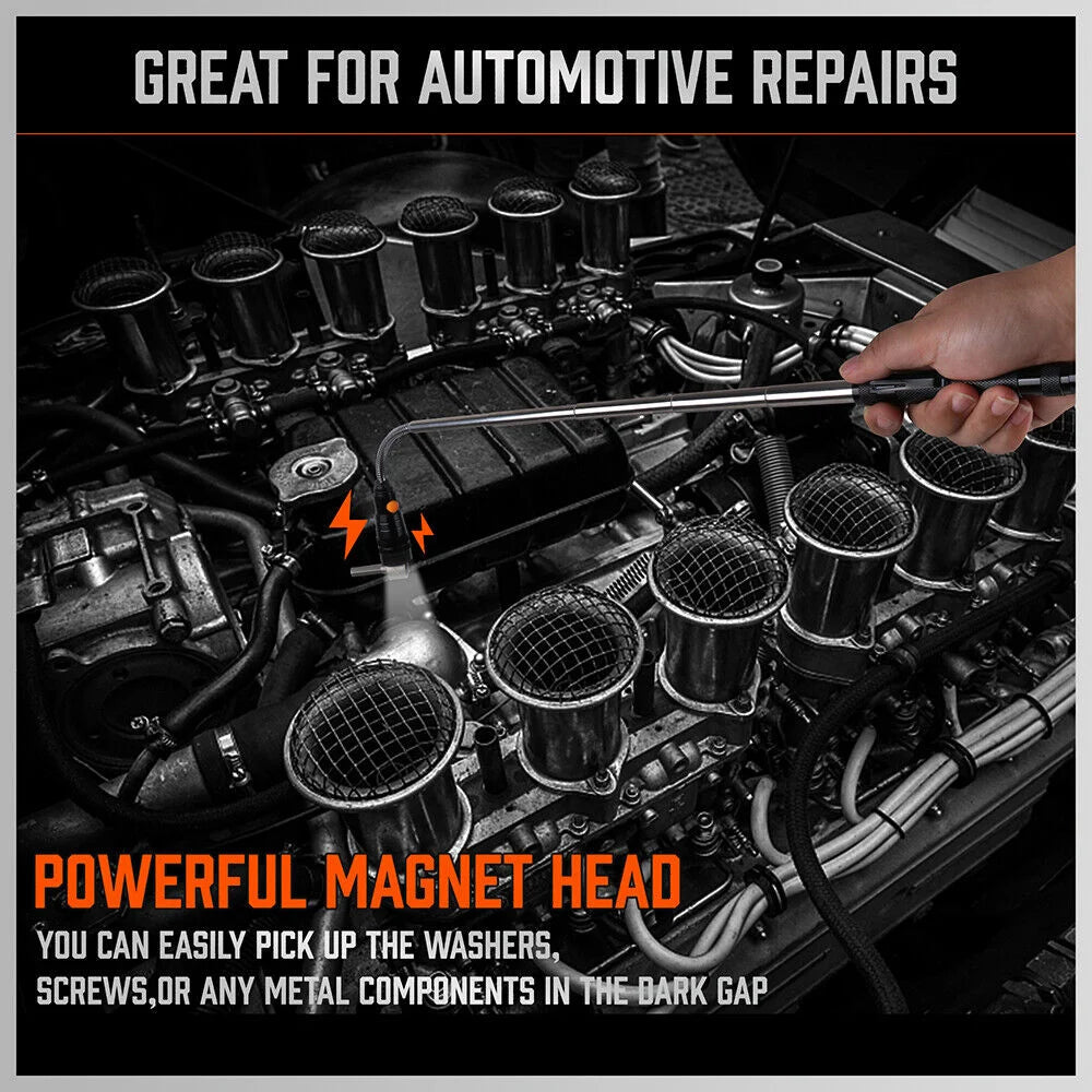 Magnetic Pick Up Tool 3Pc Swivel Inspection Mirror Flexible