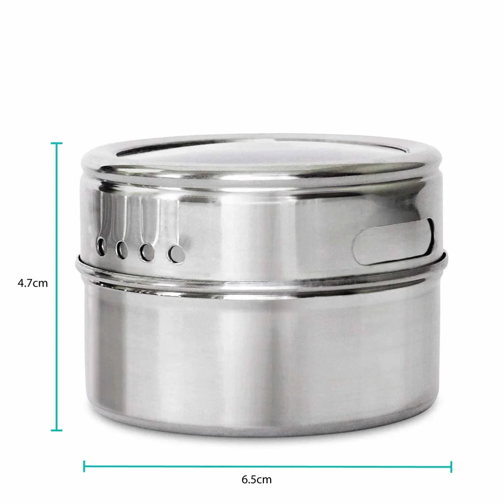 Magnetic Spice Jar Tins and Steel Rack - 9 Pack 150g