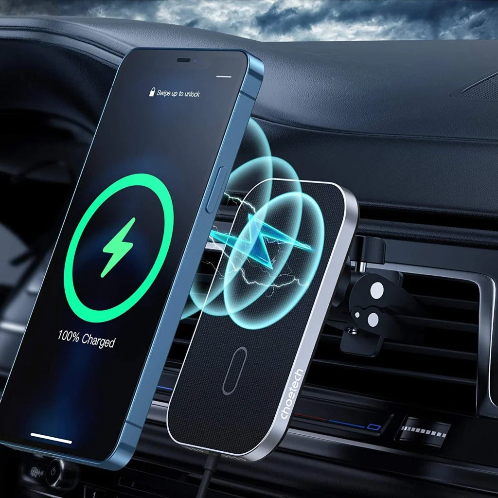 Magnetic Wireless Car Charger Holder 15W with 1.5M Cable