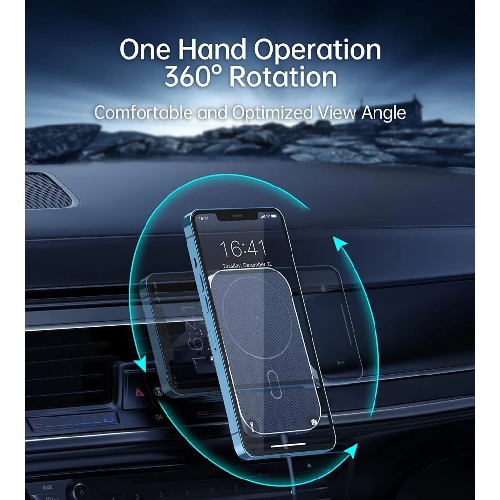 Magnetic Wireless Car Charger Holder 15W with 1.5M Cable