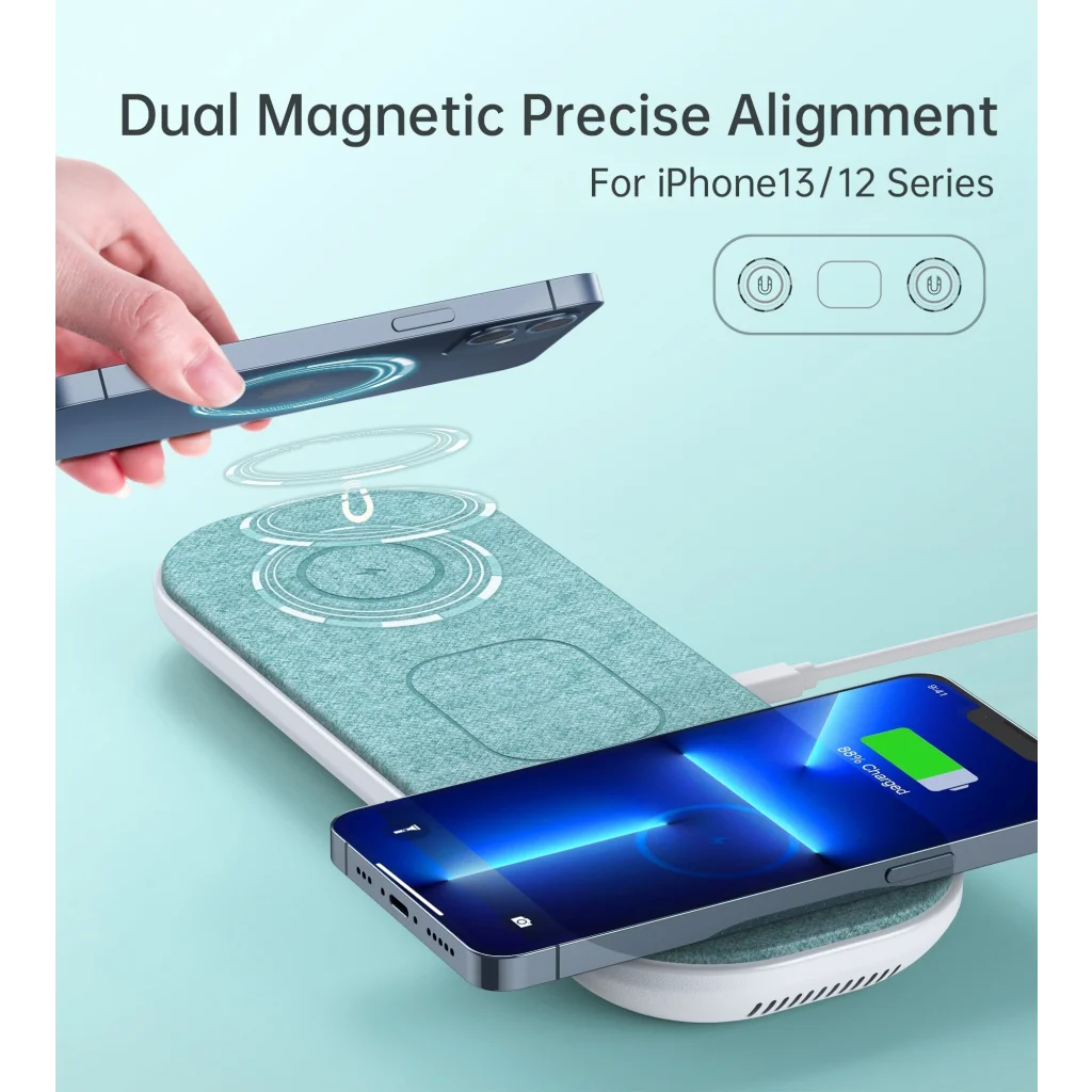 Magnetic Wireless Charging Pad 3-in-1 with AC Adapter