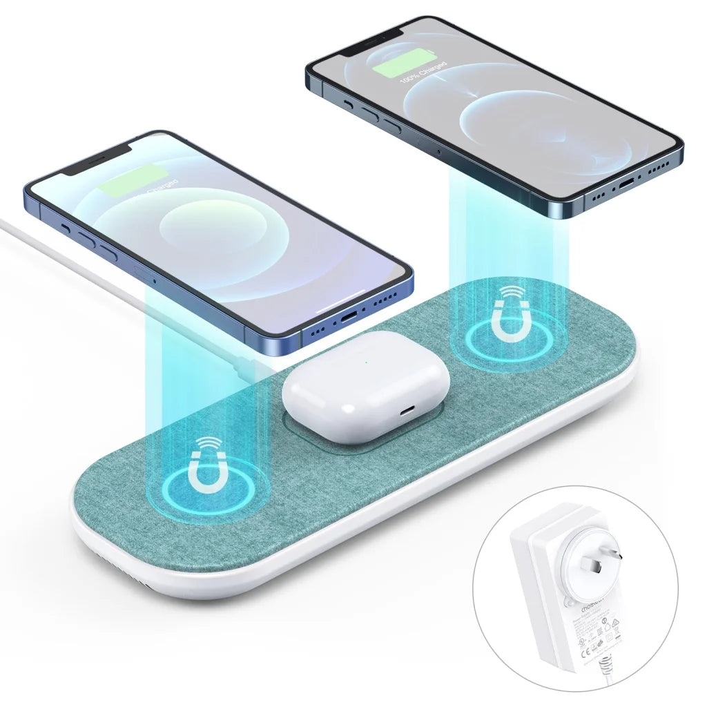 Magnetic Wireless Charging Pad 3-in-1 with AC Adapter