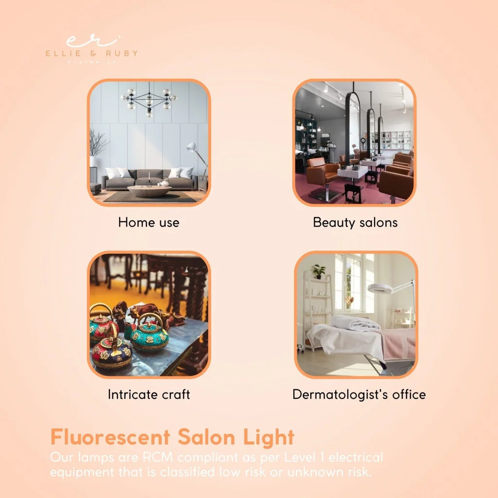 Magnifying Lamp 5x Fluorescent Salon Light Glass Beauty