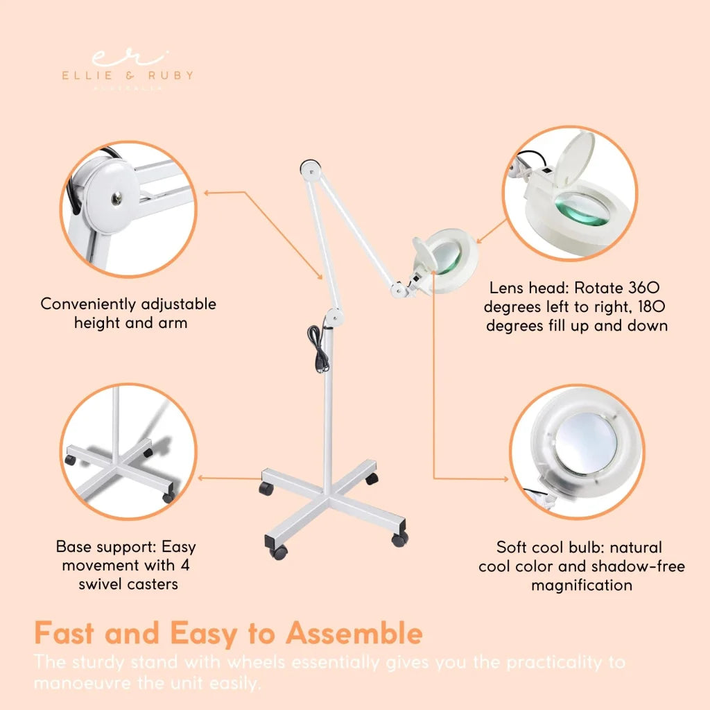 Magnifying Lamp 5x Fluorescent Salon Light Glass Beauty