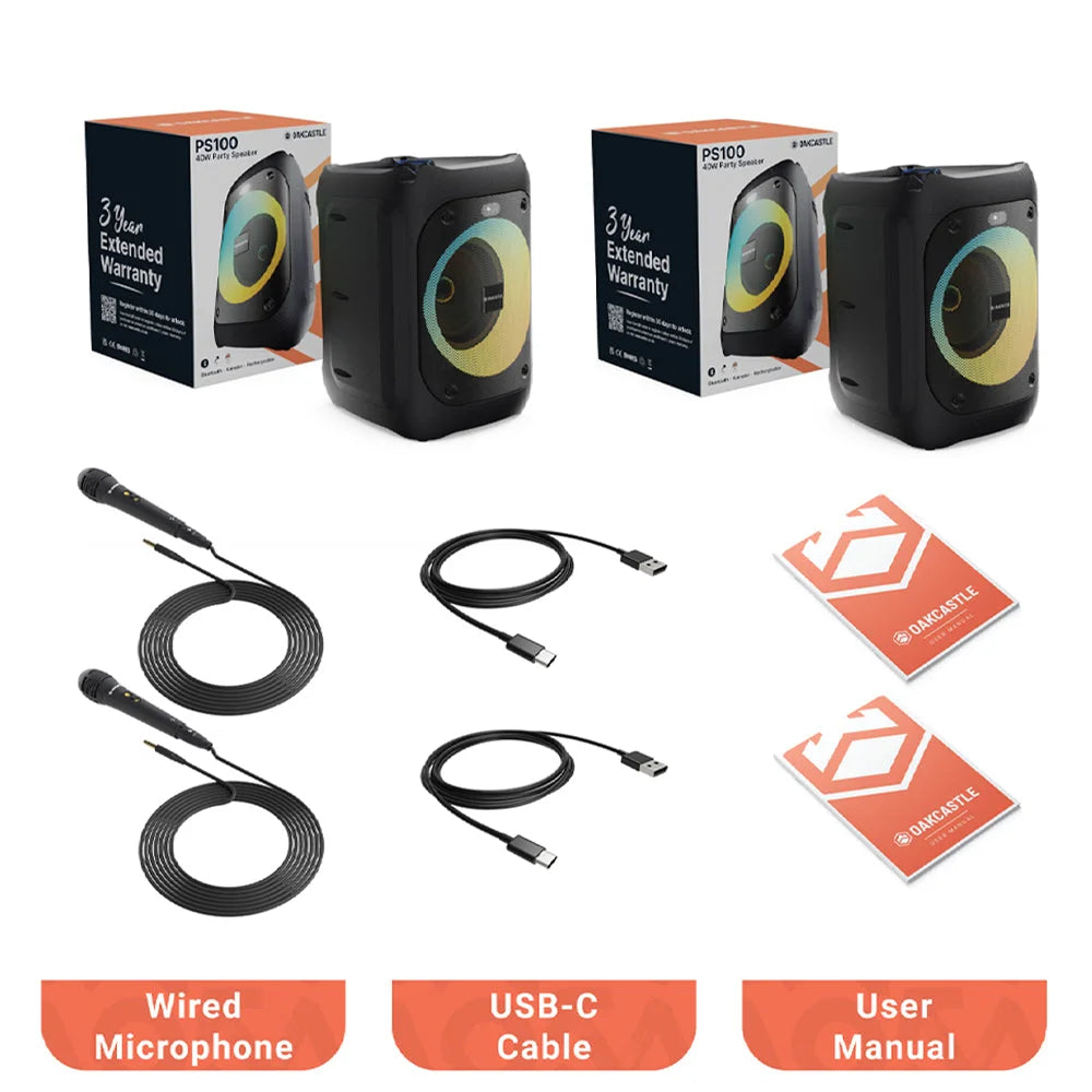 Majority PS100 - Bundled Party Speaker 40w Bluetooth