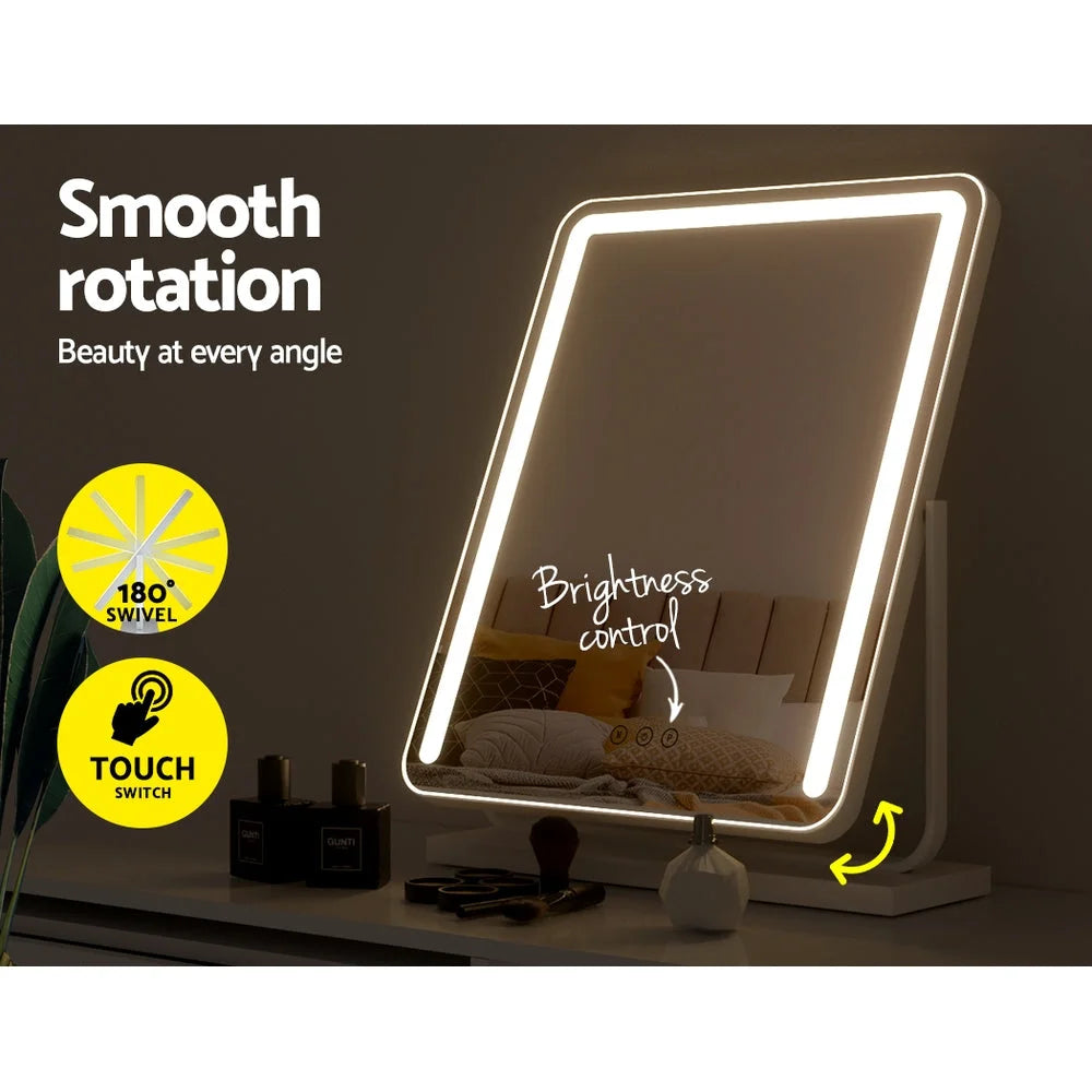 Makeup Mirror Hollywood Vanity LED with Lights - White