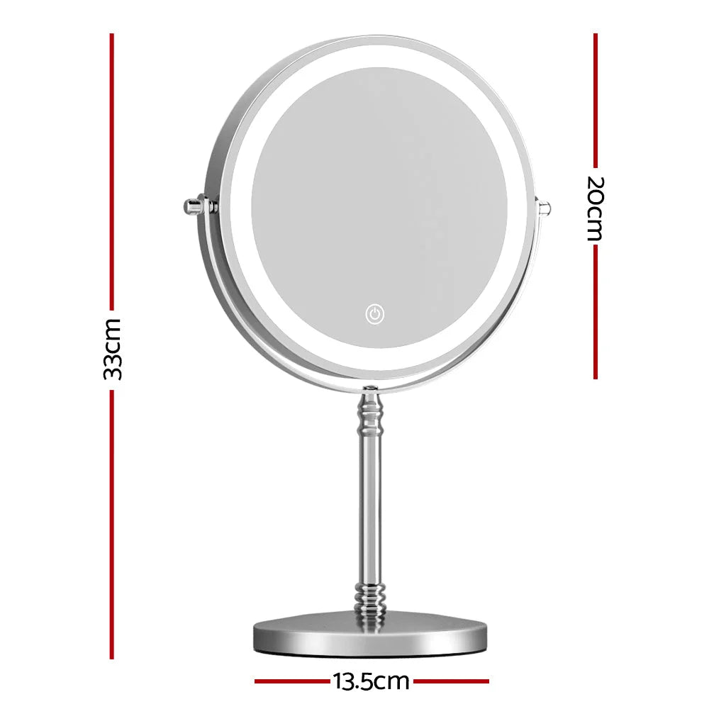 Makeup Mirror LED Light Cosmetic Round 360° Rotation 10X