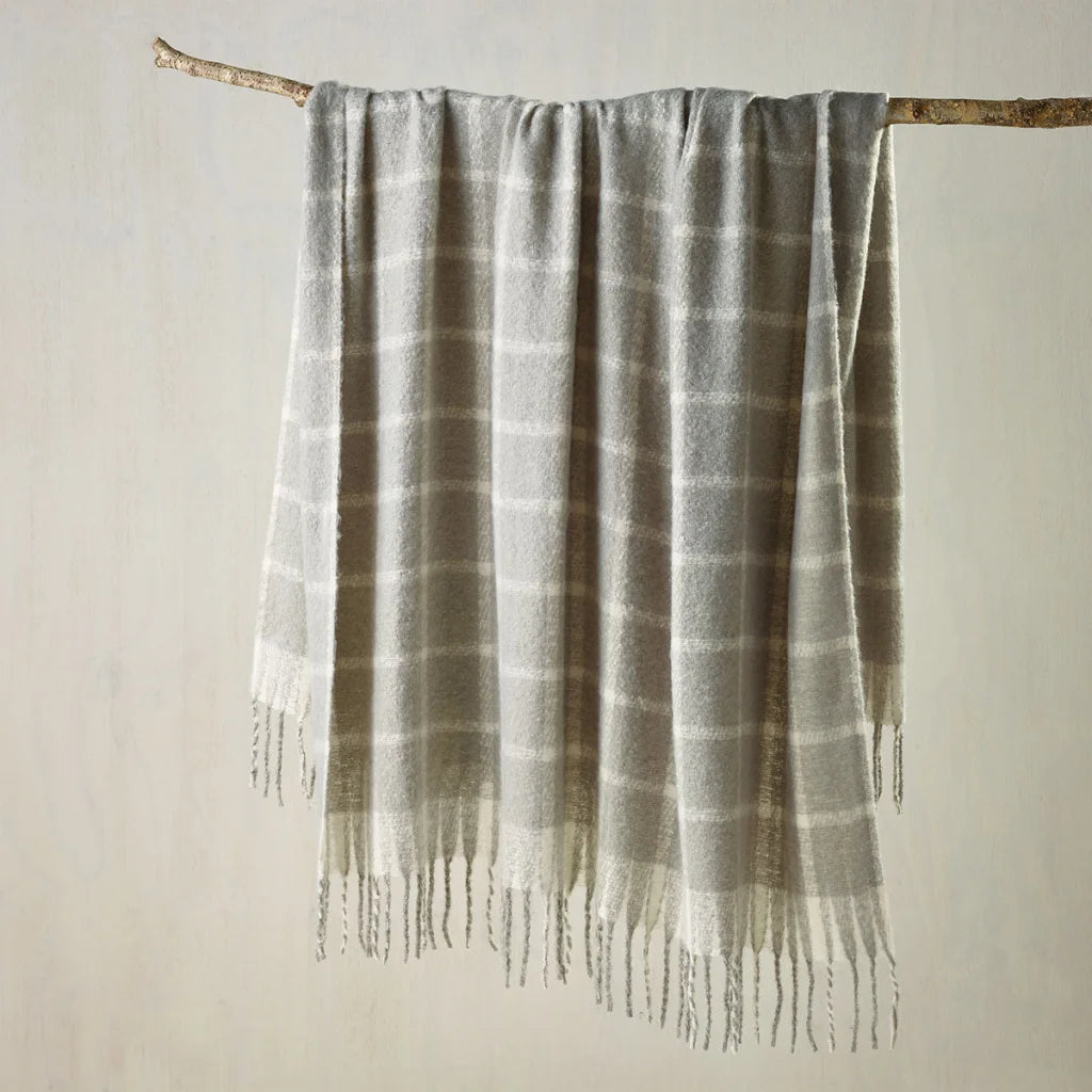 Maldon Faux Mohair Large Throw Rug 150x220cm - Silver