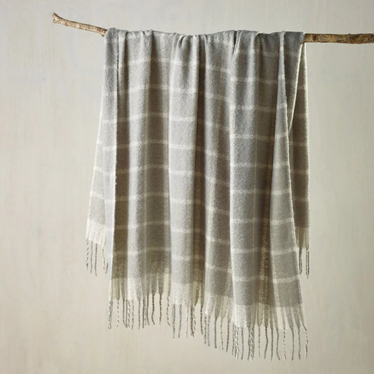 Maldon Faux Mohair Large Throw Rug 150x220cm - Silver