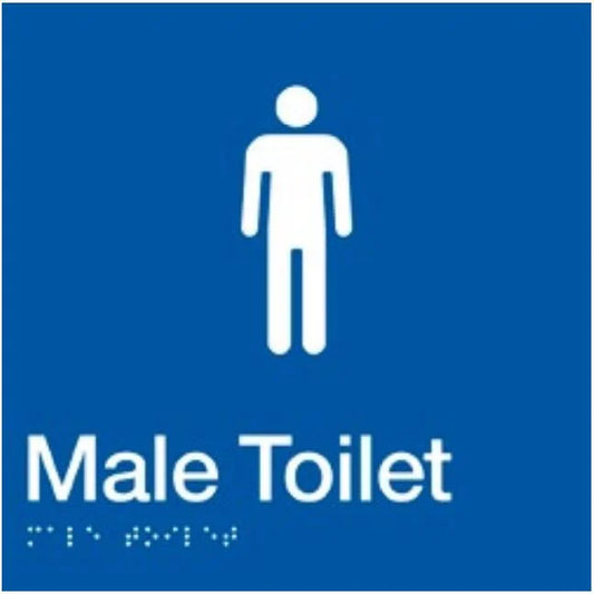 Male Toilet Braille Sign Blue / White - Furniture >