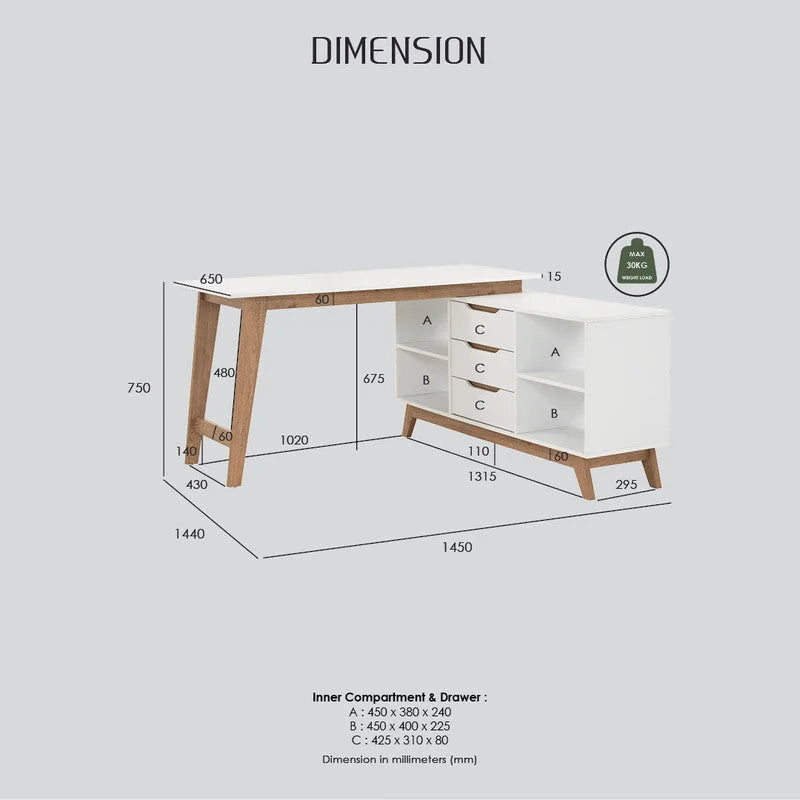 Mando Study Desk & Working Station - Furniture
