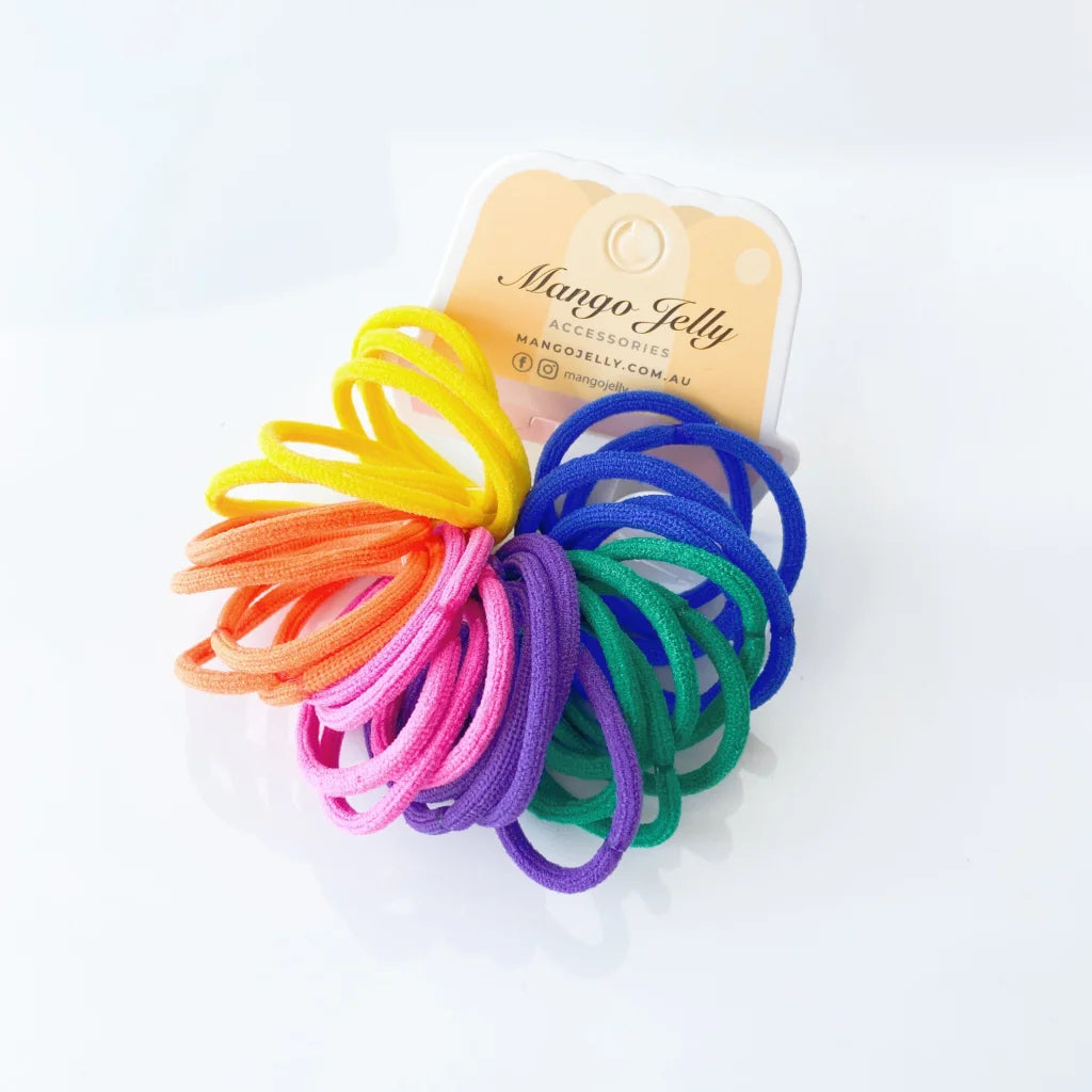 MANGO JELLY Kids Hair Ties (3cm) Ring Retro - Three Pack