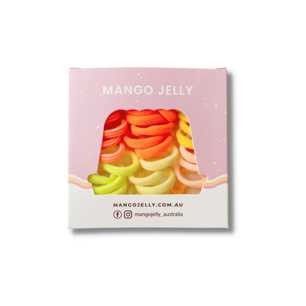 MANGO JELLY Metal-Free Hair Ties (3cm) CITRUS 36P - Twin