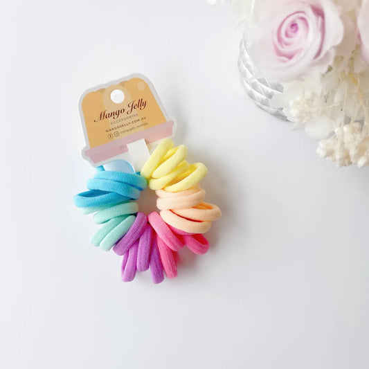MANGO JELLY Metal-Free Hair Ties (3cm) Classic Pastel 24P