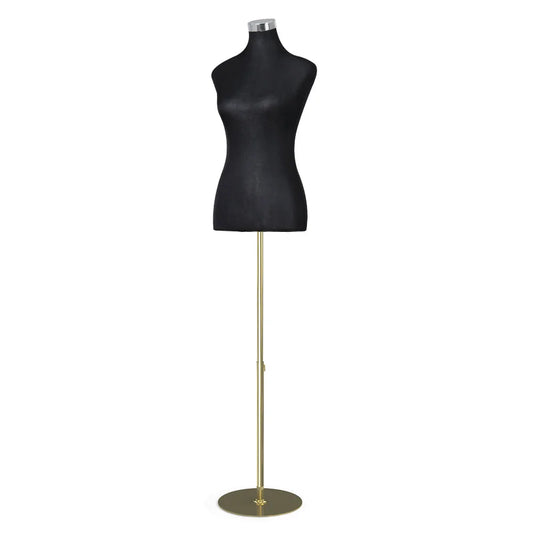 Black mannequin dummy female with dressmaker clothes display torso