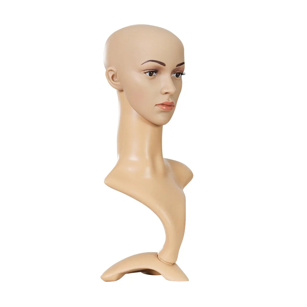 Mannequin head dummy with female display stand professional