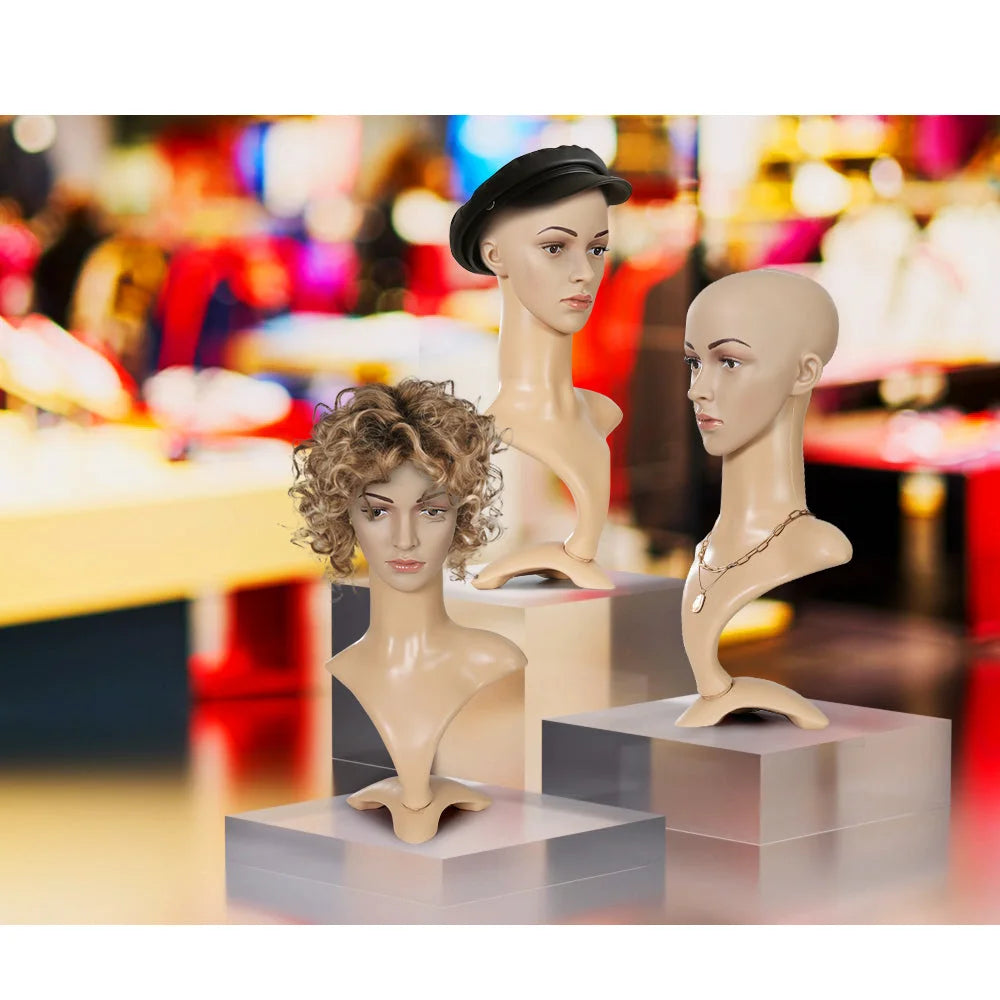 Female display stand with professional use embellir mannequin head