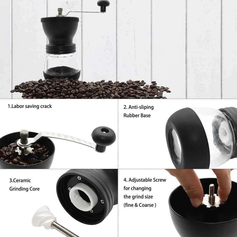 Manual Coffee Bean Grinder - Hand Stainless Ceramic Burr