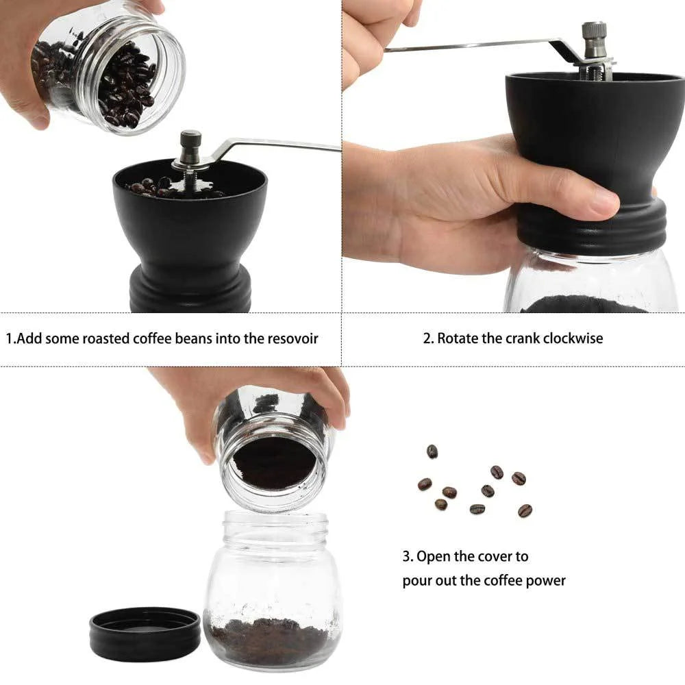 Manual Coffee Bean Grinder - Hand Stainless Ceramic Burr
