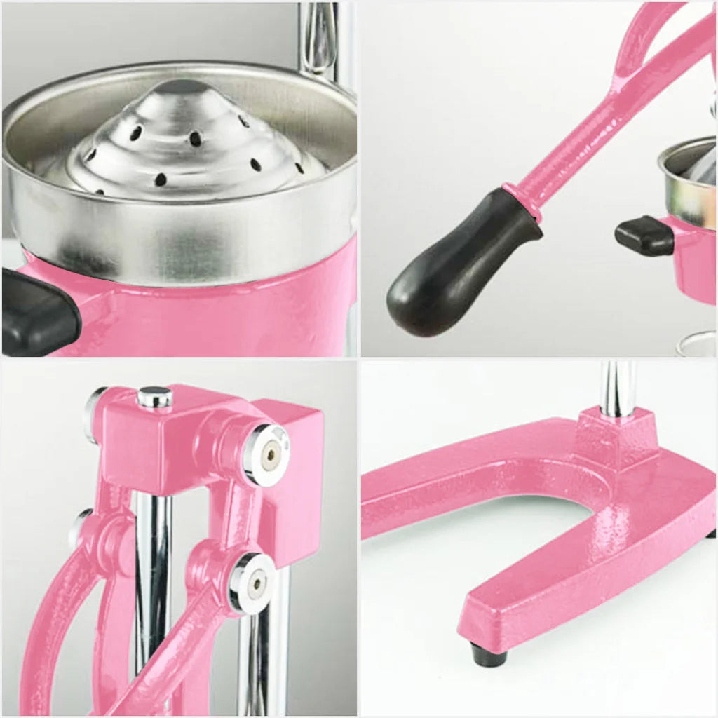 Manual Juicer Premium Commercial Hand Press Juice Extractor Squeezer Orange Citrus - Pink