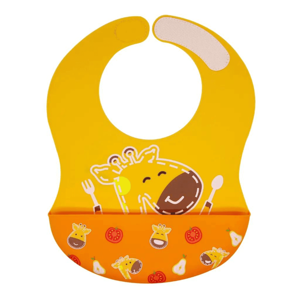 Marcus & Marcus -Wide Coverage Silicone Bib - Pocky the Pig-Pink