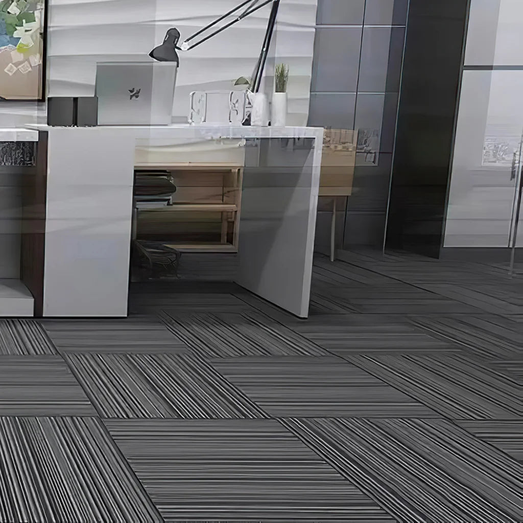 Marlow 20x Carpet Tiles 5m2 Box Heavy Black-1973193860444196870