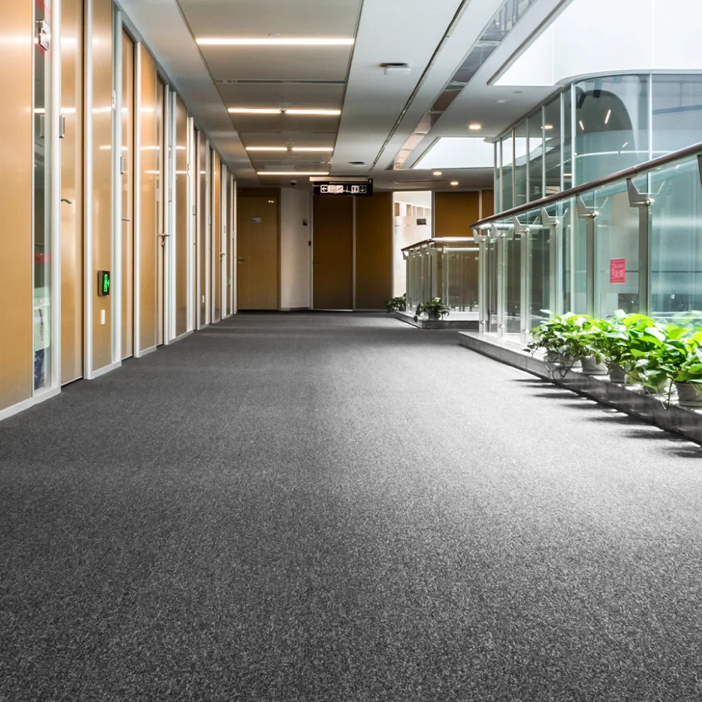 Grey marlow carpet tiles with frame detail shown