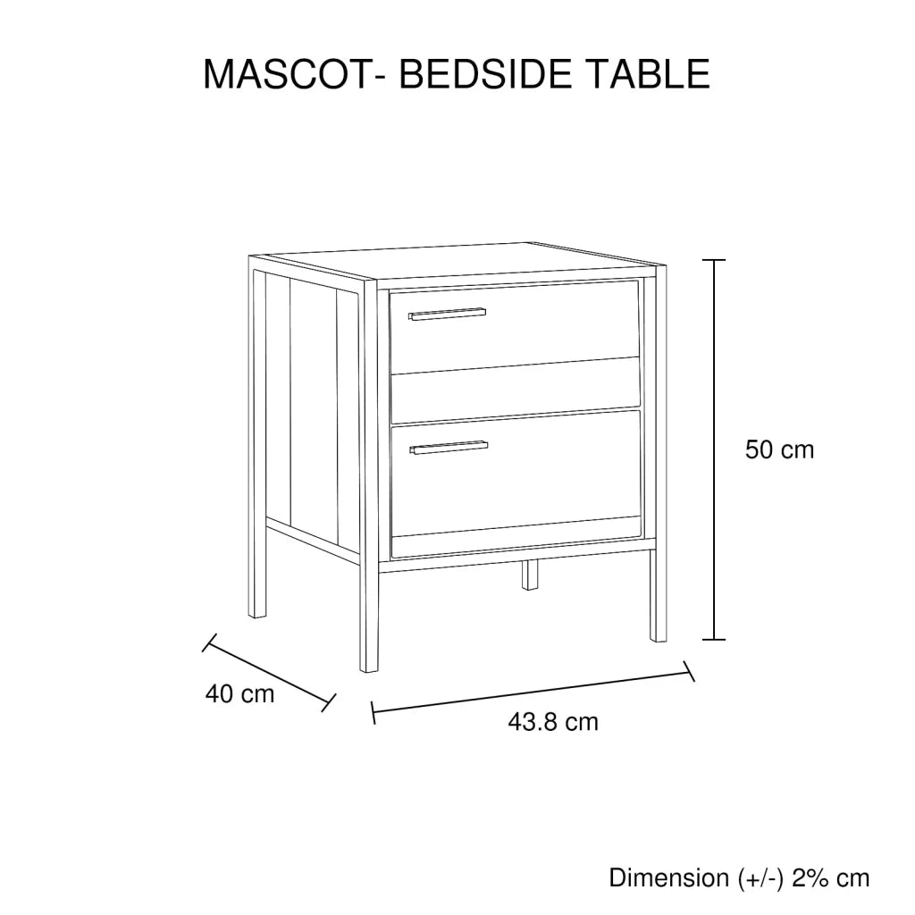 Mascot Bedside Table - Oak - Bedroom