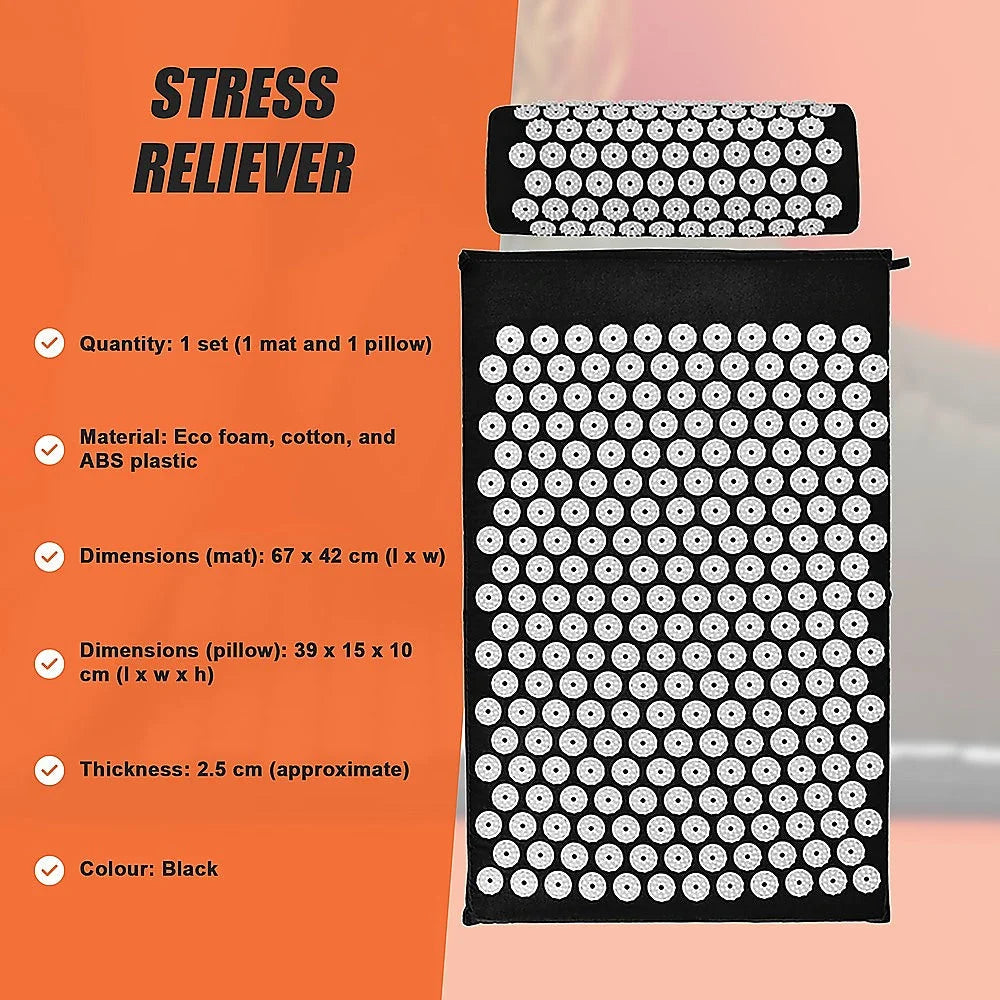 Massage Acupressure Yoga Mat with Pillow Sit Mats for Pain