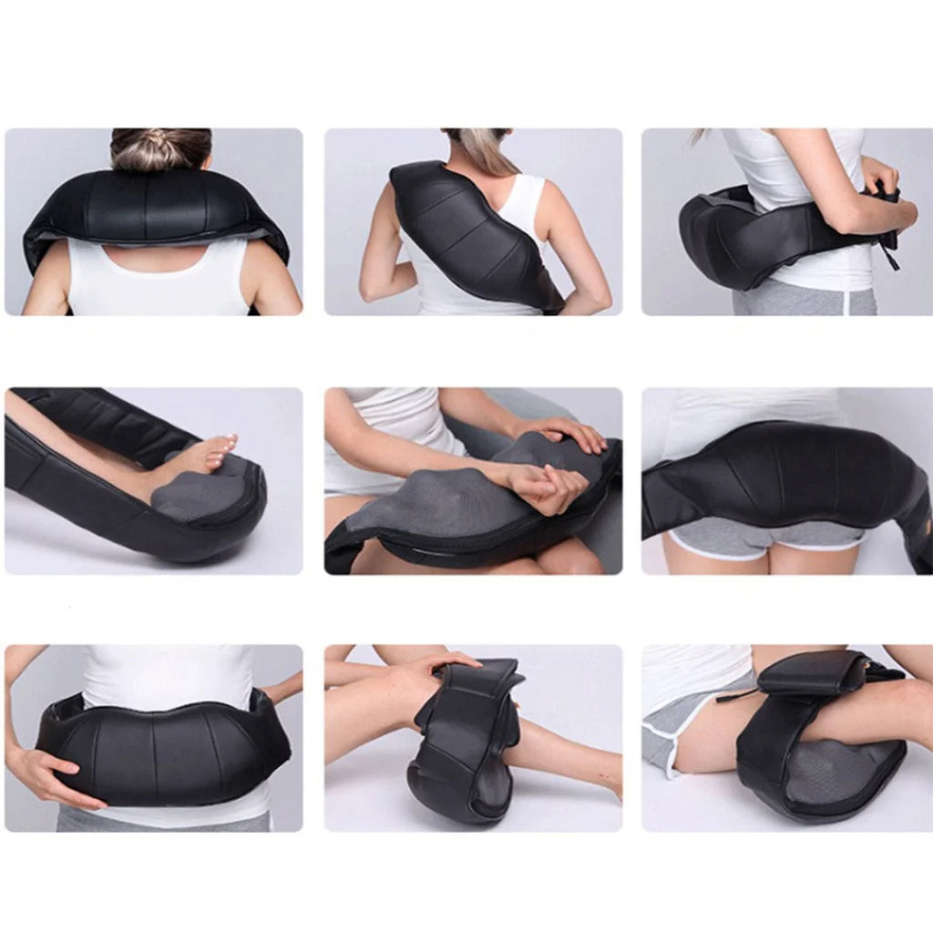 Massage Arm Body Massager Set Premium 2X Kneading Back Neck Shoulder - Black/White