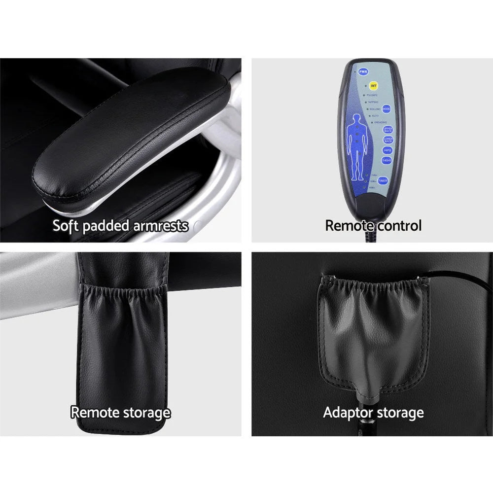 Massage Chair 8 Point PU Leather - Black - Office