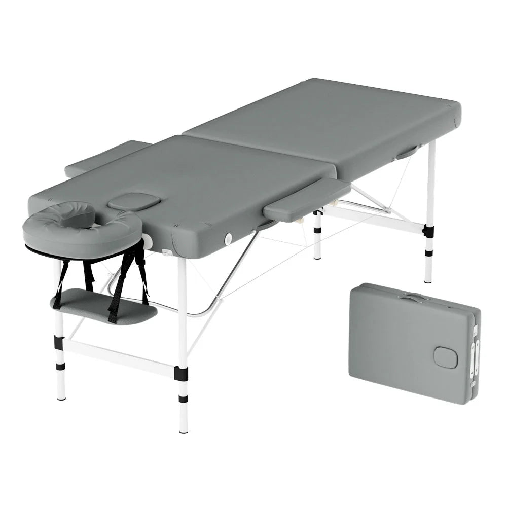Massage Table 55cm Portable 2-Fold Aluminium Beauty Bed